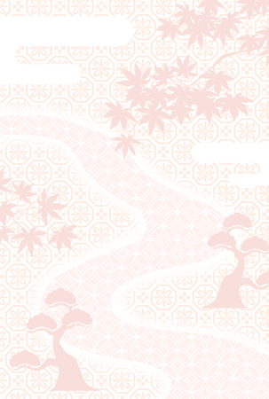 japanese autumn patternのイラスト素材