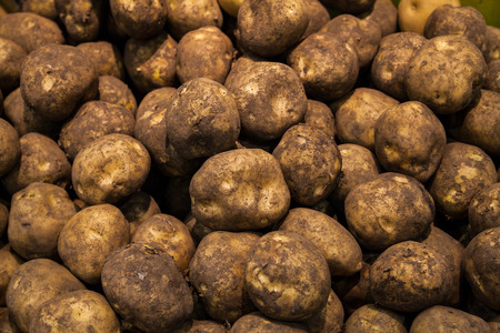 Potatoes in a marketの写真素材