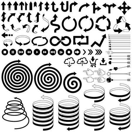 Set of vector arrows, isolated on white backgroundのイラスト素材