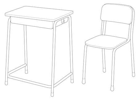 School Desk Chairsのイラスト素材