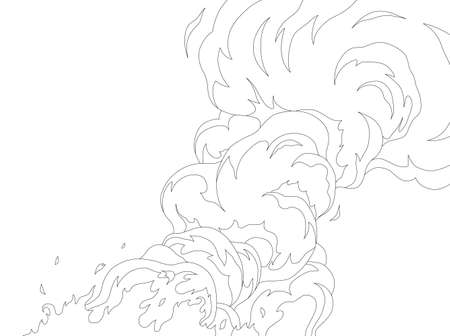 Explosion, flaming smoke.のイラスト素材