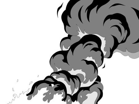 Explosion, flaming smoke.のイラスト素材