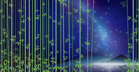 Milky Way Bamboo Forestのイラスト素材