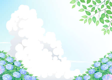 Hydrangea Hydrangea Irimichi Cloudのイラスト素材