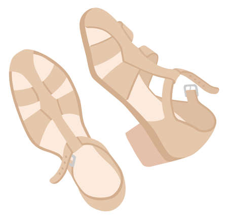 Women's Sandals White Backgroundのイラスト素材