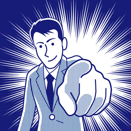 Man pointing to the frontのイラスト素材