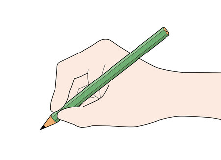 Hand with a pencilのイラスト素材