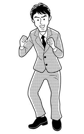 Businessman doing guts poseのイラスト素材