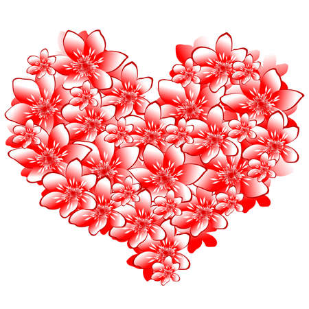 heart flowersのイラスト素材