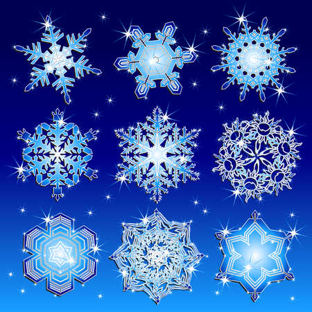 christmas snowflaksのイラスト素材