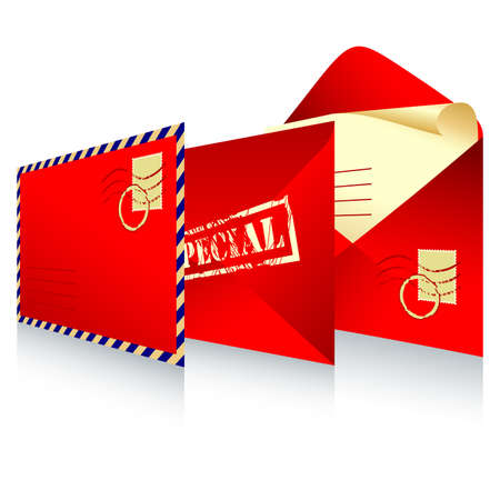 envelope redのイラスト素材