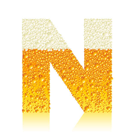alphabet beer Nのイラスト素材
