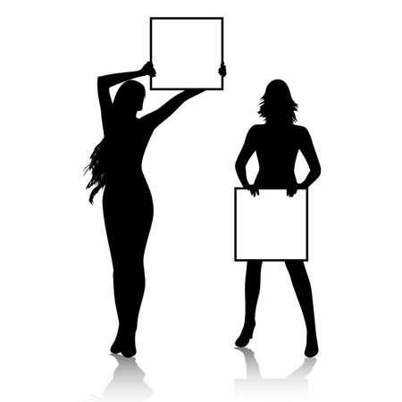 girl with bannerのイラスト素材