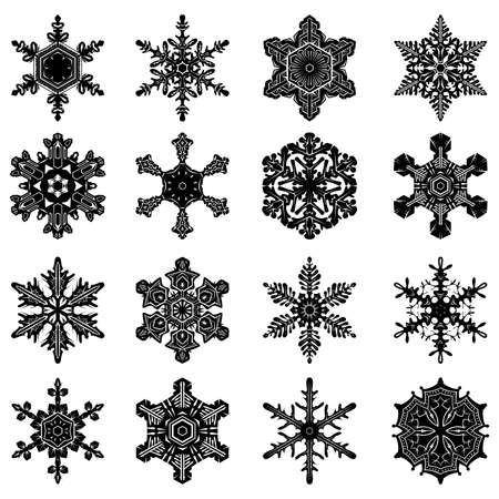 set of snowflakesのイラスト素材