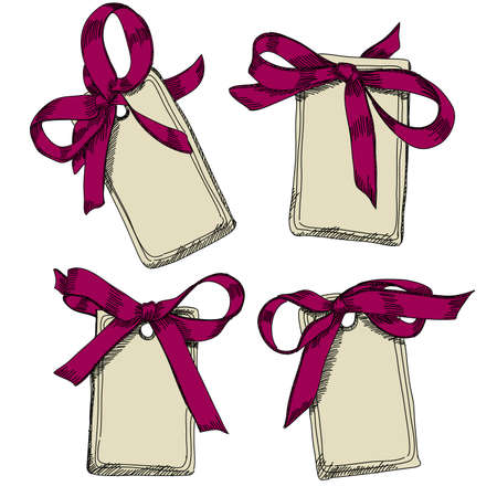 tag with bowのイラスト素材