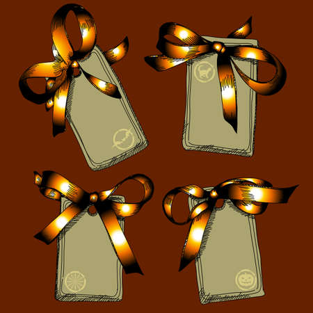 halloween tagsのイラスト素材