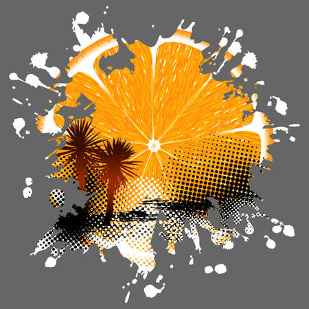 orange backgroundのイラスト素材