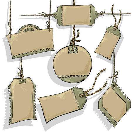 set of tagsのイラスト素材