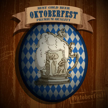 beer background Oktoberfestのイラスト素材
