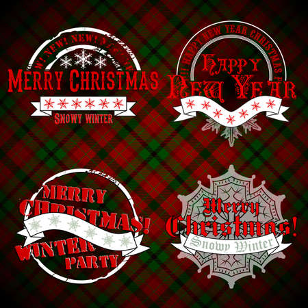 christmas emblems and designsのイラスト素材