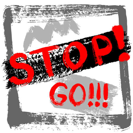 composition of abstract art elements and inscriptions painted by handのイラスト素材