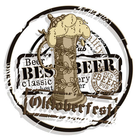 Design flyers and labels to traditional Oktoberfest beer festivalのイラスト素材