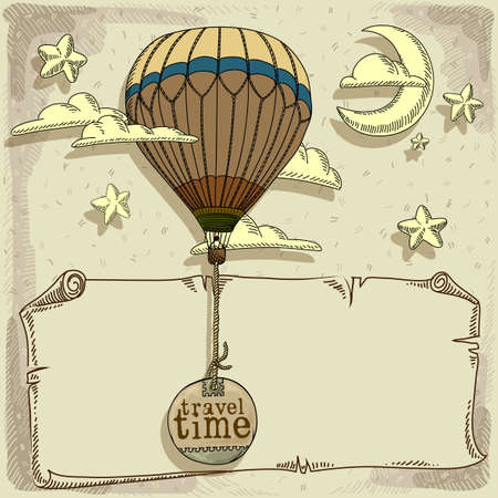 unforgettable experience of a new journey in a balloon in the summer timeのイラスト素材