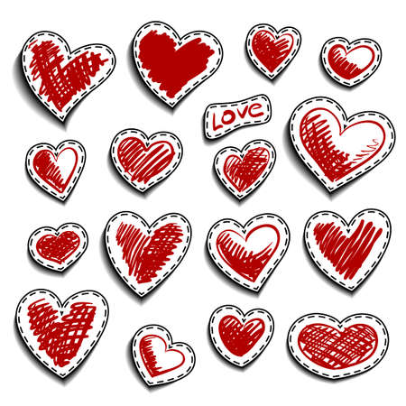 A heart, Love,  St. Valentines Day. Drawing by hand.のイラスト素材