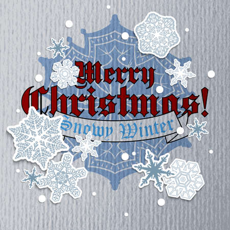 Christmas background with snowflakes.のイラスト素材