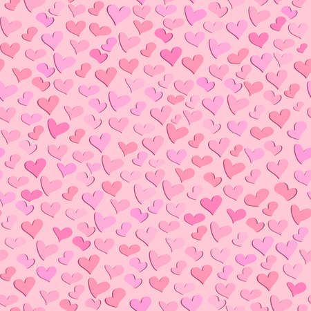 Valentine's Day seamless pattern of pink hearts of various shades.のイラスト素材