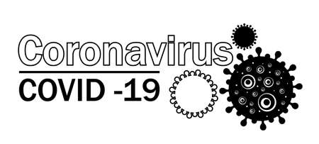 Warning inscription Coronavirus Covid-19 on a white backgroundのイラスト素材