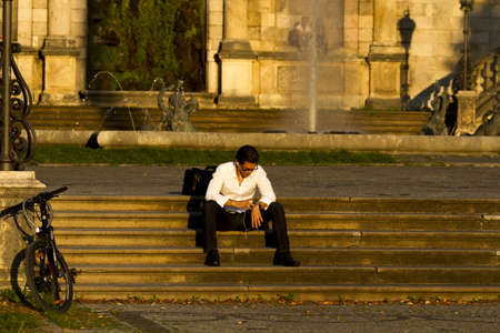 Sunset at the  Friedensengel  Münchenのeditorial素材