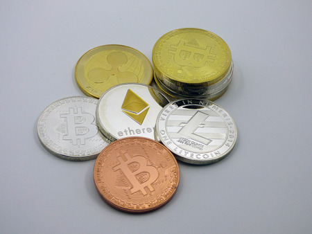 Varied cryptocurrenciesの写真素材
