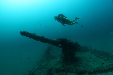 Shipwreck of the Torpedo boat Giuseppe Dezzaの写真素材