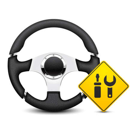 car steering wheel service iconのイラスト素材