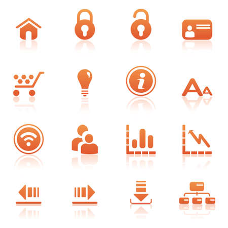 Web icons orangeのイラスト素材