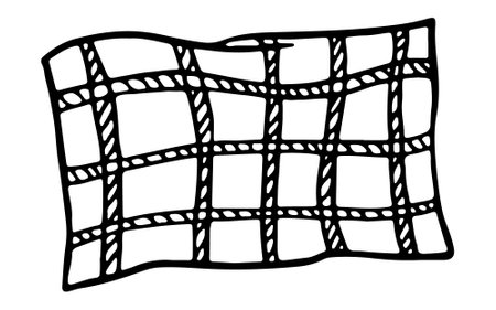 Rectangular decorative cushion. Doodle home bedroom pillow. Interior comfortable element. Throw pillow sketch isolated on white background. Sofa toss pillow sketch. Throw pillow vector illustration.のイラスト素材