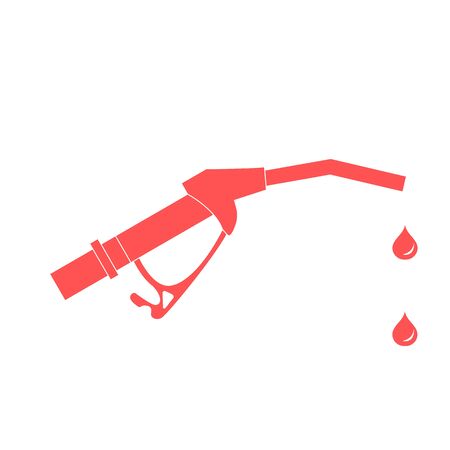 Stylized icon of the fuel gun with the fuel drops on a white backgroundのイラスト素材