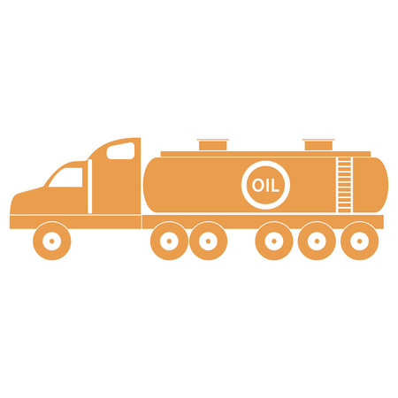 Stylized icon of the oil tanker/fuel tanker on a white backgroundのイラスト素材