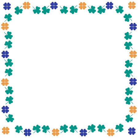 Nice picture-frame from various pieces of cloverのイラスト素材