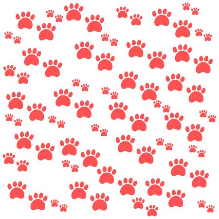 Nice picture of wild animal traces on a white backgroundのイラスト素材