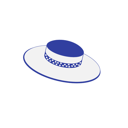 Nice picture with fashion summer hat on a white backgroundのイラスト素材