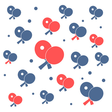 Nice picture of colorful rackets and balls for table tennis on a white backgroundのイラスト素材