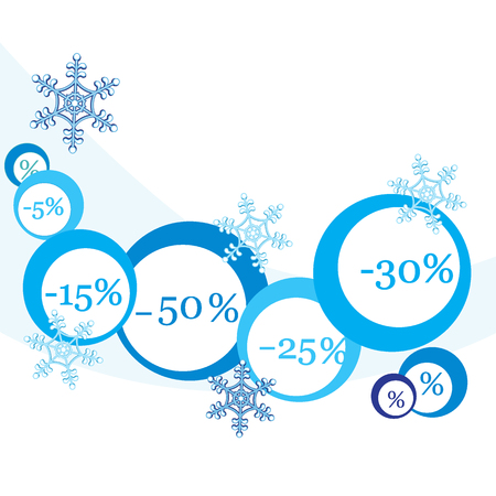 Vector  illustration of various discounts for markets and shops. Label for shop. Christmas sale.のイラスト素材