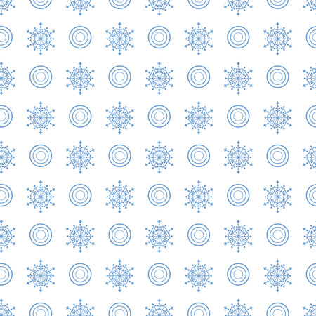 Winter seamless pattern with  snowflakes and circles. Design for banner, flyer, poster or print.のイラスト素材