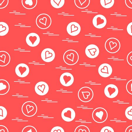 Cute seamless pattern with hearts in circles. Design for banner, poster or print.