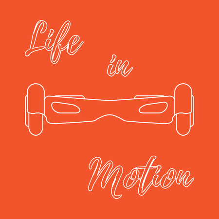 Stylized icon of modern gyroscooter. Design for banner, poster or print.のイラスト素材