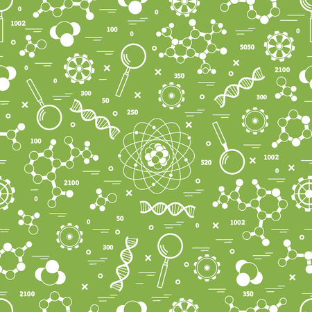 Seamless pattern with variety scientific, education elements. Design for banner, poster or print.のイラスト素材
