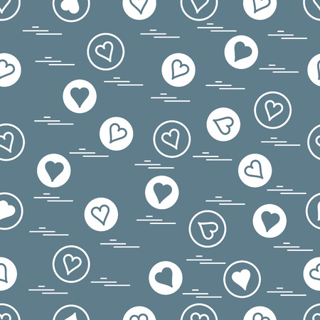 Cute seamless pattern with hearts in circles. Design for banner, flyer, poster or print.のイラスト素材
