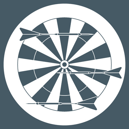 Cute vector illustration of target and arrows for the darts. Sports theme. Design for banner, poster or print.のイラスト素材